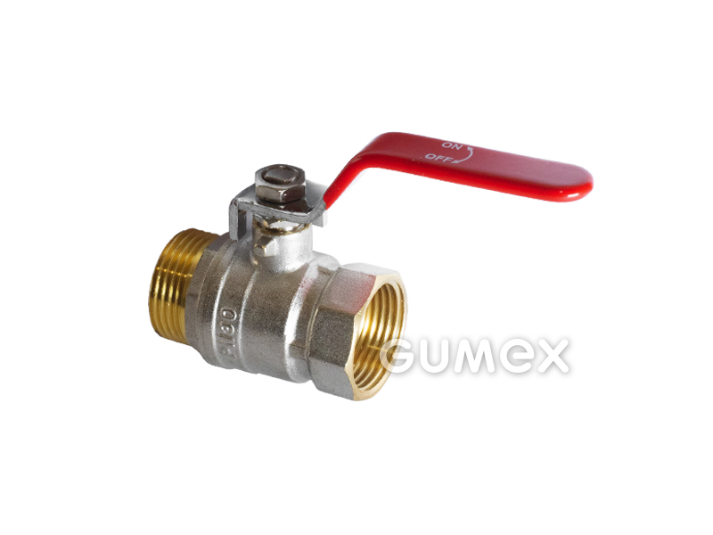 Kugelhahn mit Hebel, DN10, Innen- und Außengewinde G 3/8", 16bar, Dichtung PTFE, -10°C/+110°C, 